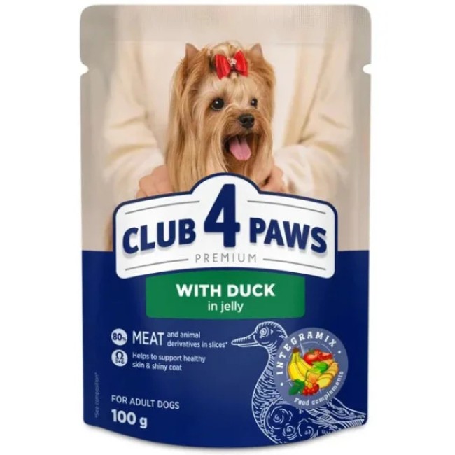 Клуб 4 Лапи Premium Adult Dog Small Breeds with Duck in jelly вологий корм з качкою в залізі для дорослих собак малих порід 24х100 г