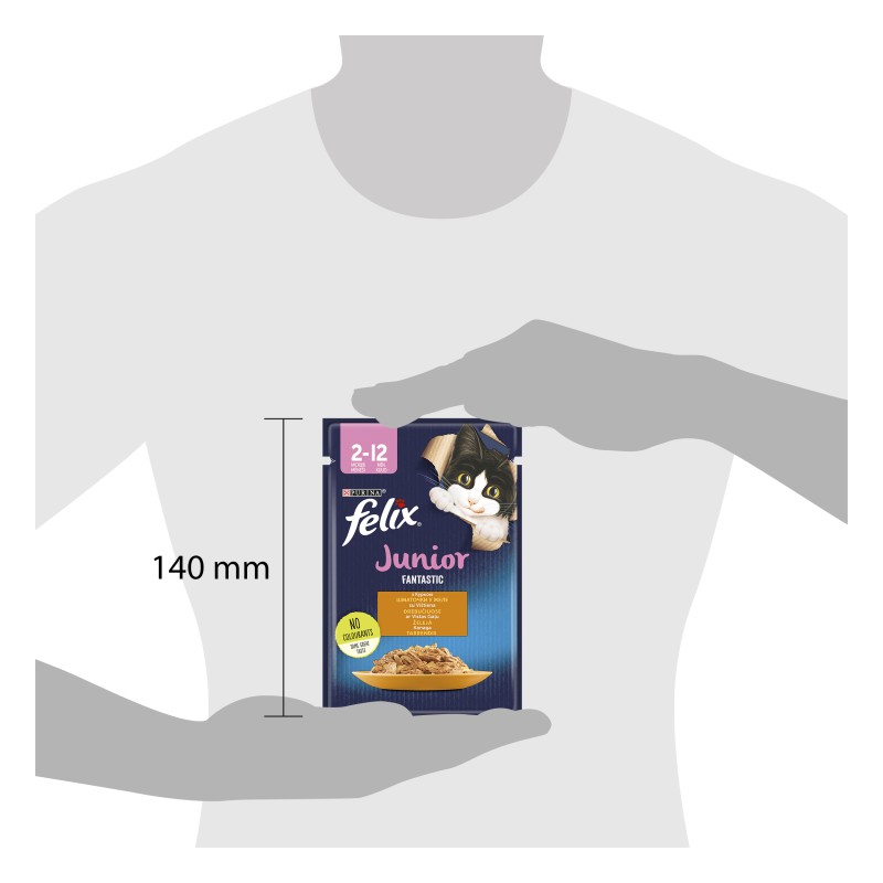 Вологий корм для кошенят Felix Fantastic Junior, з куркою, 26*85 г