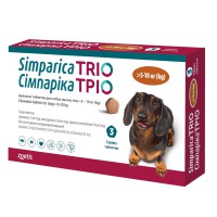 Сімпарика Тріо, для собак, від бліх та кліщів від 5,1-10 кг (1таб)