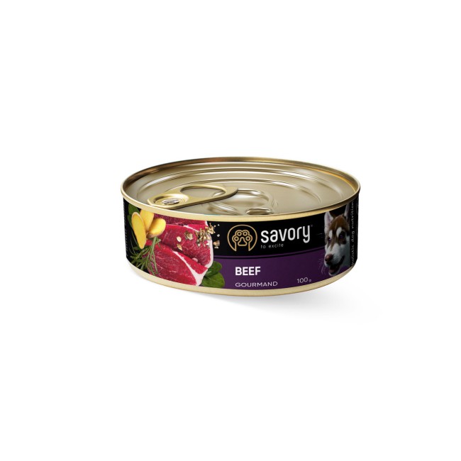 Savory Dog Gourmand Beef для собак з яловичиною 100 г
