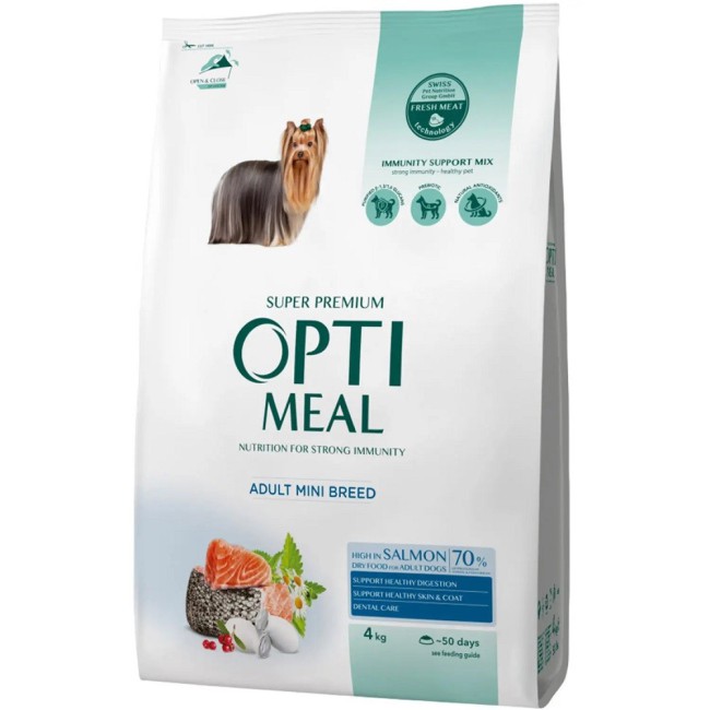 Optimeal Mini Adult 4 кг сухий корм для собак мініатюрних порід із лососем