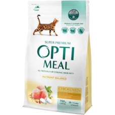 Optimeal Cat Chicken 700 г сухий корм для кішок з м'ясом курки