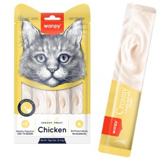 Wanpy Creamy Lickable Treats Chicken кремове рідке ласощі з куркою для котів, 5×14 г