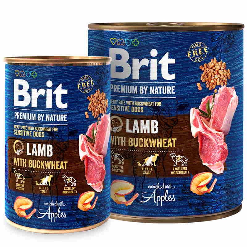 Brit Premium by Nature Lamb 800 г вологий корм з ягнятком та гречкою для собак