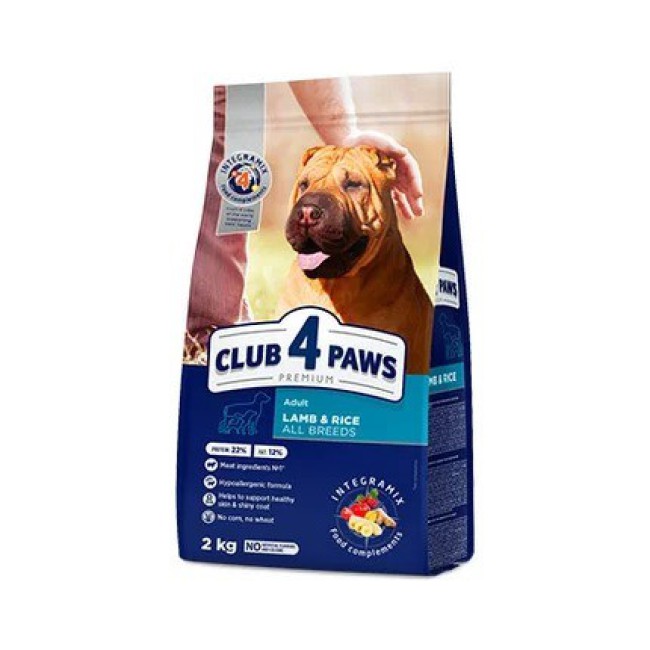 Клуб 4 Лапи Premium Lamb 2 кг сухий корм з ягням та рисом для собак усіх порід