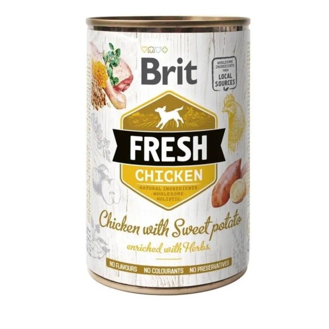 Влажный корм Brit Fresh Chicken Sweet Potato 400 г для собак с курицей и бататом