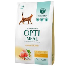 Optimeal Chicken 4 кг сухий корм для кішок з м'ясом курки