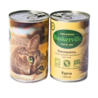 Влажный корм Baskerville для кошек цыпленок с рисом 400 г