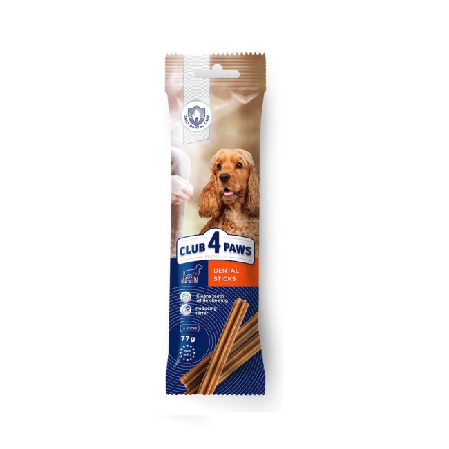 Ласощі Клуб 4 Лапи Premium Dental Sticks 77 г жувальні палички для собак середніх порід