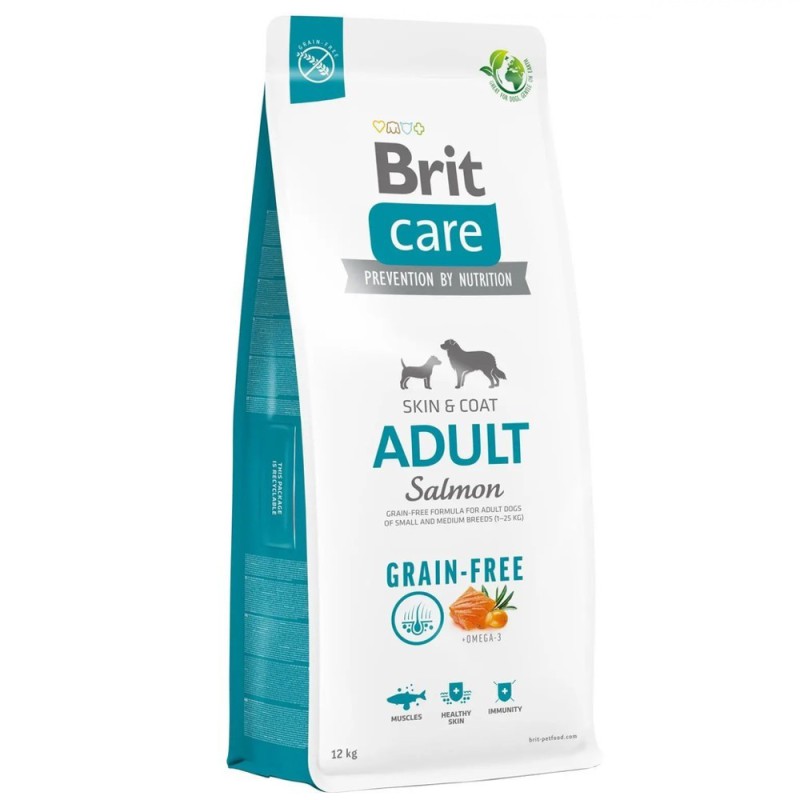 Brit Care Dog Grain Free Adult Salmon 12 кг сухий корм для собак малих та середніх порід з лососем