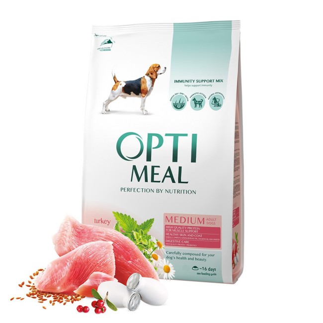 Optimeal Medium Dog 12 кг сухий корм для собак середніх порід з індичкою