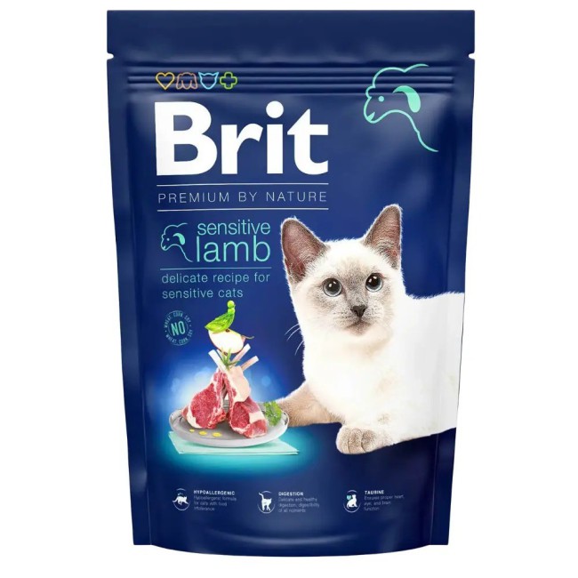 Brit Premium Sensitive Lamb 300 г сухой корм для котов с чувствительным пищеварением с ягненком