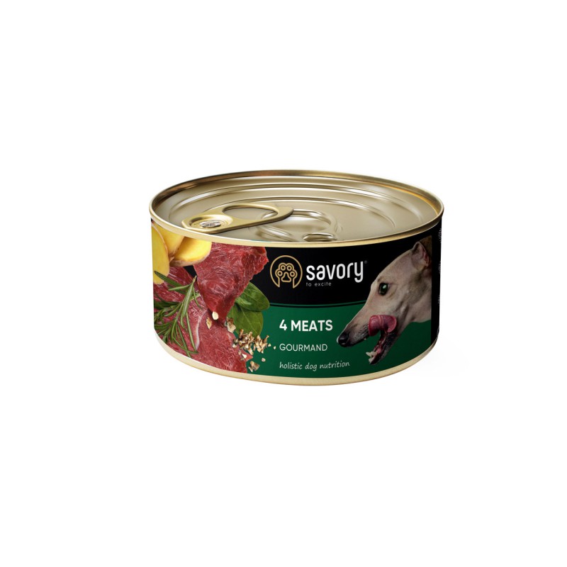 Savory Dog Gourmand 4 Meats для собак із чотирма видами м'яса 200 г
