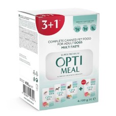 Optimeal Adult Dogs Multi Taste №5 вологий корм для собак асорті 100 г набір (3+1) 400 г
