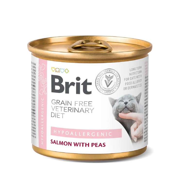 Brit Veterinary Diet Hypoallergenic Cat Cans 200 г вологий корм для кішок з харчовою алергією