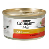 Gourmet Gold для кошек паштет с говядиной 24x85 г