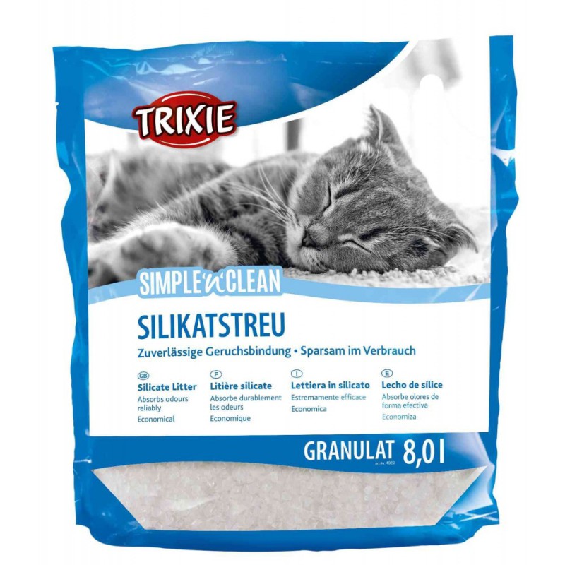 Наполнитель для кошек Trixie Simple'n'Clean Silicate Litter силикагелевый, 8 л