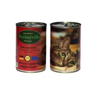 Влажный корм для кошек Baskerville Мясо курицы с сердечками 400 г