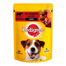 Pedigree Beef Lamb 24×100 г вологий корм для собак з яловичиною та ягням у соусі