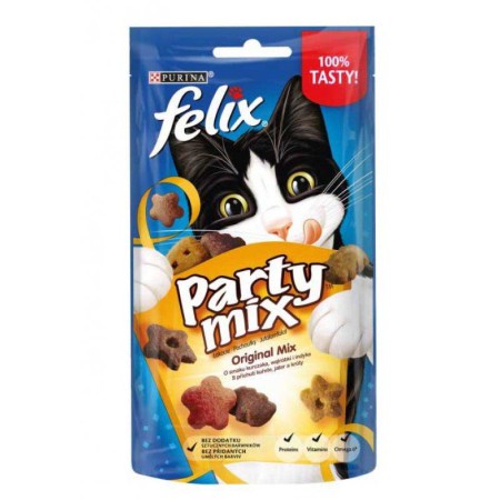 Ласощі Purina Felix Party Mix Original Mix для кішок курка, індичка, печінка 80 г