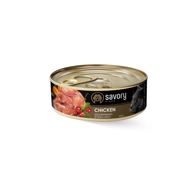 Savory Sterilised Chicken для стерилізованих кішок з куркою 100 г