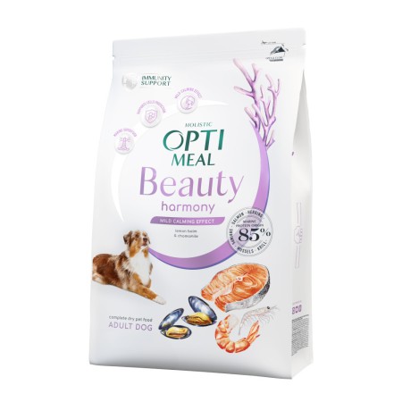 Optimeal Dog Beauty Harmony 4 кг сухий корм для собак заспокійливий ефект із морепродуктів