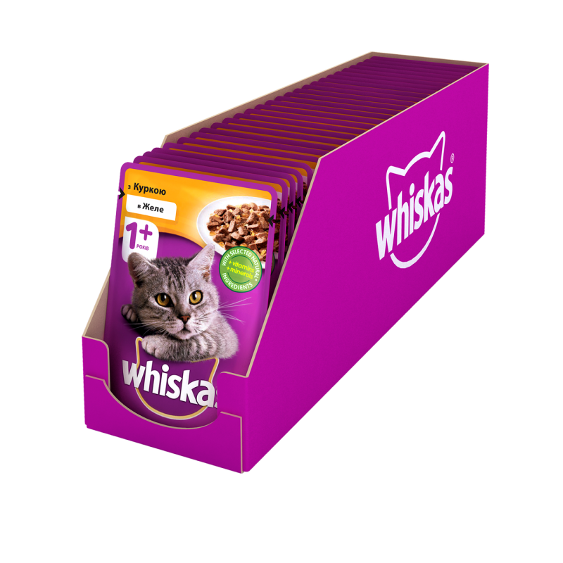 Whiskas вологий корм для кішок з куркою в желе 28х85 г
