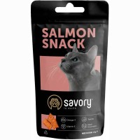 Хрумкі ласощі Savory Cats Snacks Pillows Gourmand with Salmon для дорослих вибагливих котів подушечки з лососем 60 г (31454)