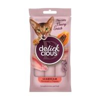 Delickcious Creamy Snacks Seabream кремовое лакомство для кошек с дорадо и папайей, 4×15 г