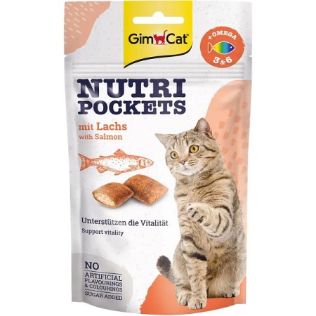 Ласощі для кішок GimCat Nutri Pockets з лососем 60 г