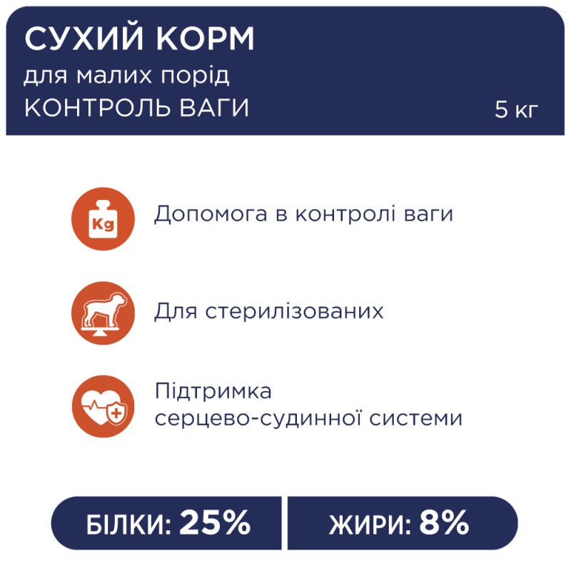 Клуб 4 Лапи Premium Light 5 кг сухий корм для стерилізованих собак малих порід з індичкою