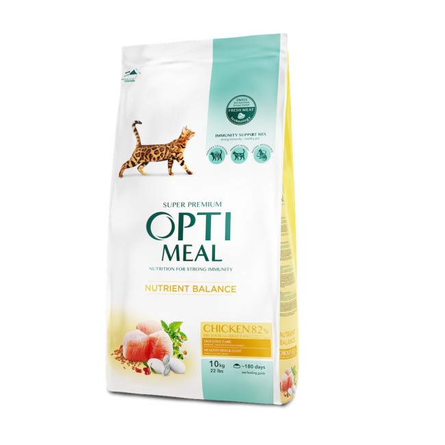 Optimeal Cat Chicken 10 кг сухий корм для кішок з м'ясом курки