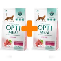 Акція Optimeal High in Veal 700г+700г сухий корм для кішок з телятиною