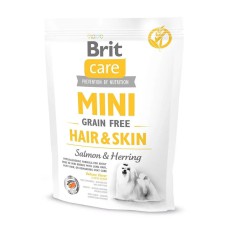 Brit Care Mini GF Hair & Skin 400 г сухий беззерновий корм для собак мініатюрних порід з лососем