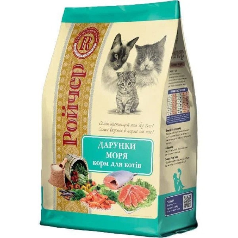 Ройчер Дары Моря для кошек с лососем 6 кг