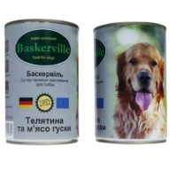 Вологий корм для собак Baskerville телятина та м'ясо гусака 400 г