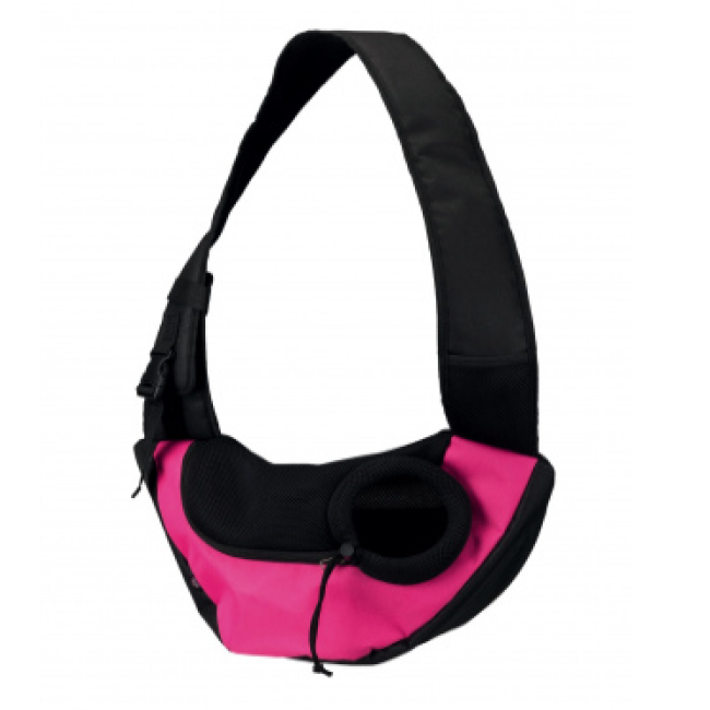 Сумка-переноска "Sling Front Bag", 50 × 25 × 18 см,текстиль, розовая/черная