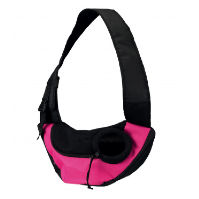 Сумка-переноска "Sling Front Bag", 50 × 25 × 18 см,текстиль, розовая/черная