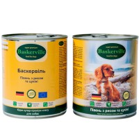 Влажный корм для собак Baskerville Петух с рисом и цуккини 800 г