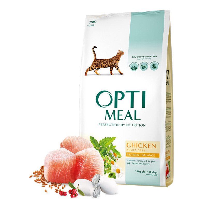 Optimeal Cat Chicken 10 кг сухий корм для кішок з м'ясом курки