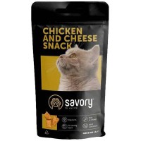 Хрумкі ласощі Savory Cats Snacks Pillows Chicken and Cheese для вибагливих котів подушечки з куркою та сиром (31461)