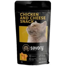 Хрумкі ласощі Savory Cats Snacks Pillows Chicken and Cheese для вибагливих котів подушечки з куркою та сиром (31461)