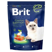 Brit Premium Sterilised Salmon 300 г сухий корм для стерилізованих кішок з лососем