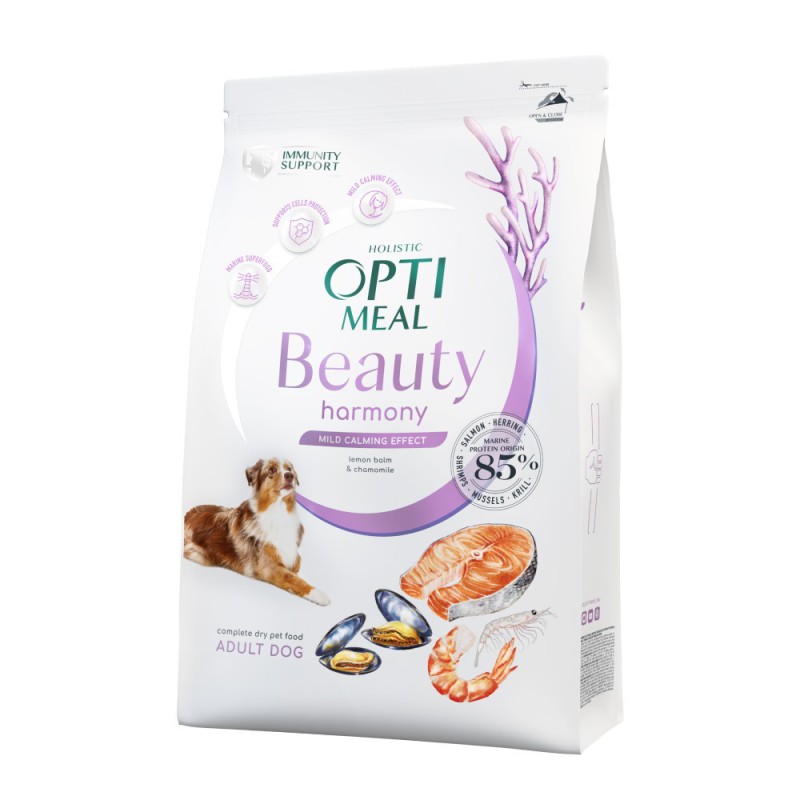 Optimeal Dog Beauty Harmony 10 кг сухий корм для собак заспокійливий ефект із морепродуктів