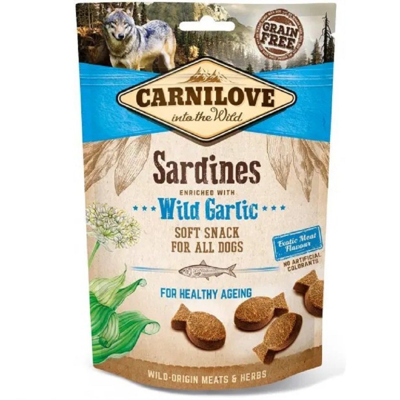 Ласощі для собак Carnilove Dog Semi Moist Snack Sardines with Wild Garlic з сардинами та диким часником 200 г (111371)