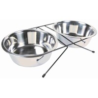 Подставка Trixie Eat on Feet с 2 мисками для собак, нержавеющая сталь, 2.8 л