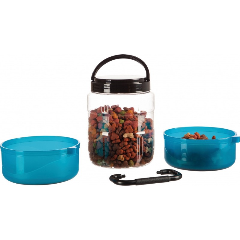 Бокс для корма Trixie Travel Set для собак, с двумя мисками, пластик, 2 л