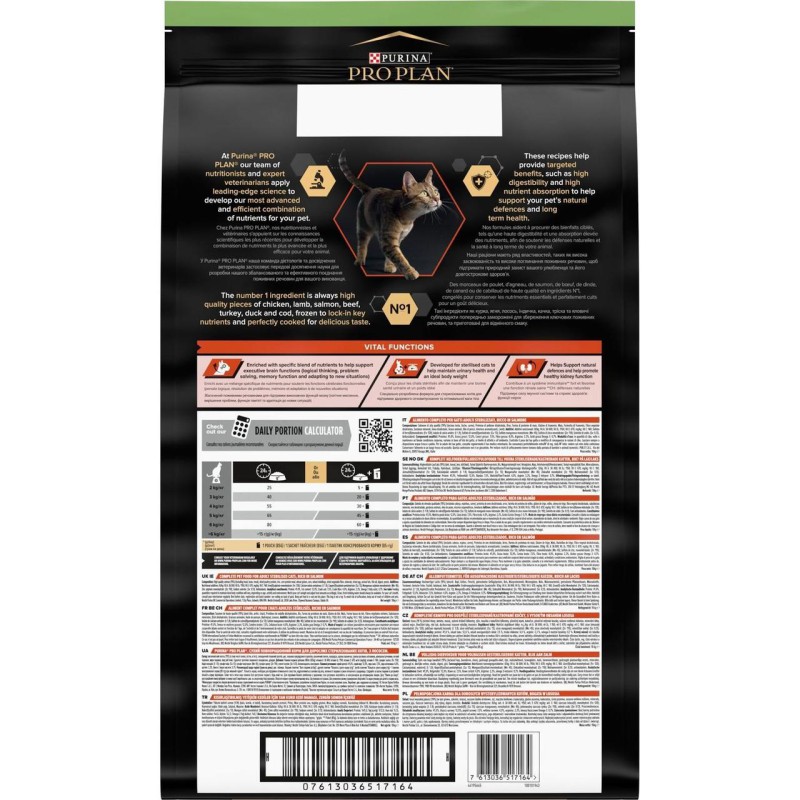 Purina Pro Plan Cat Sterilised Vital Functions Salmon 10 кг сухий корм для кішок стерилізованих з лососем