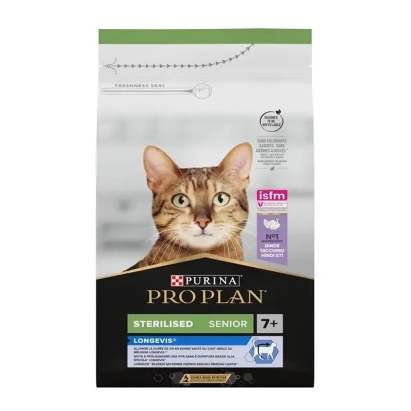 Purina Pro Plan Cat Sterilised Senior Longevis Turkey 7+ 10 кг сухий корм для стерилізованих кішок старше 7 років з індичкою