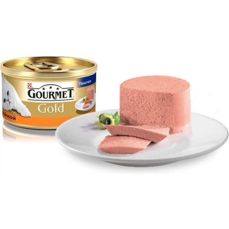Вологий корм Gourmet Gold для кішок паштет з індичкою 24x85 г